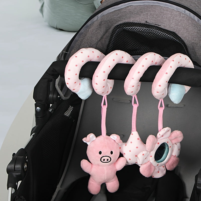 Baby Toy Bed Wrap with Animal Crib Design Trolley Pendant Early Education