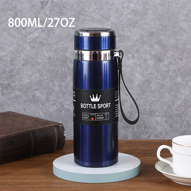 Stainless Steel 1000ml Vacuum Insulated Water Bottle with Strap BPA-Free Keeps Hot Cold Sports Outdoor
