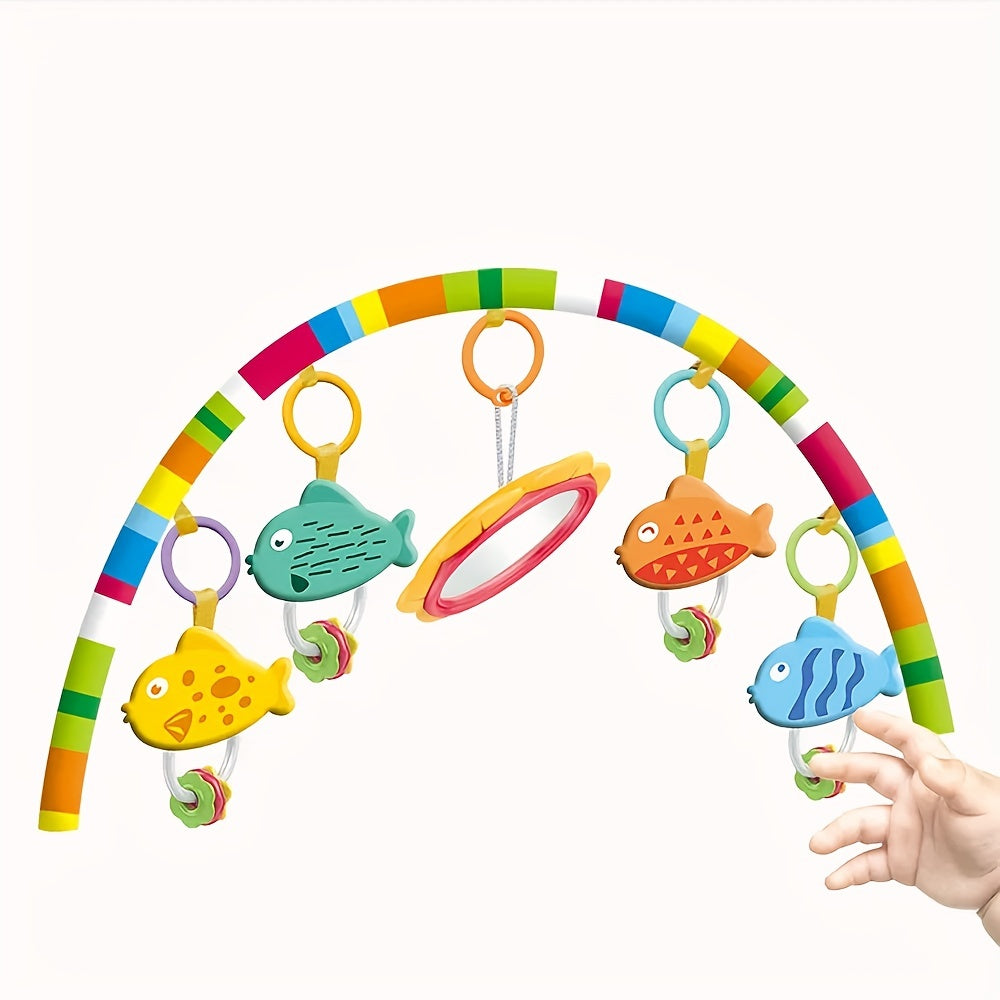 6 oydan 3 yoshgacha bo‘lgan chaqaloqlar uchun musiqa va fitness rack bilan ko‘p funksiyali kit fish foot piano bilan musiqa o‘ynash o‘yinchoq