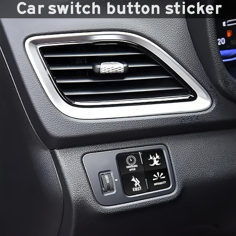 2Pcs Car Interior Stickers Control Dash Button Labels Decal Sets