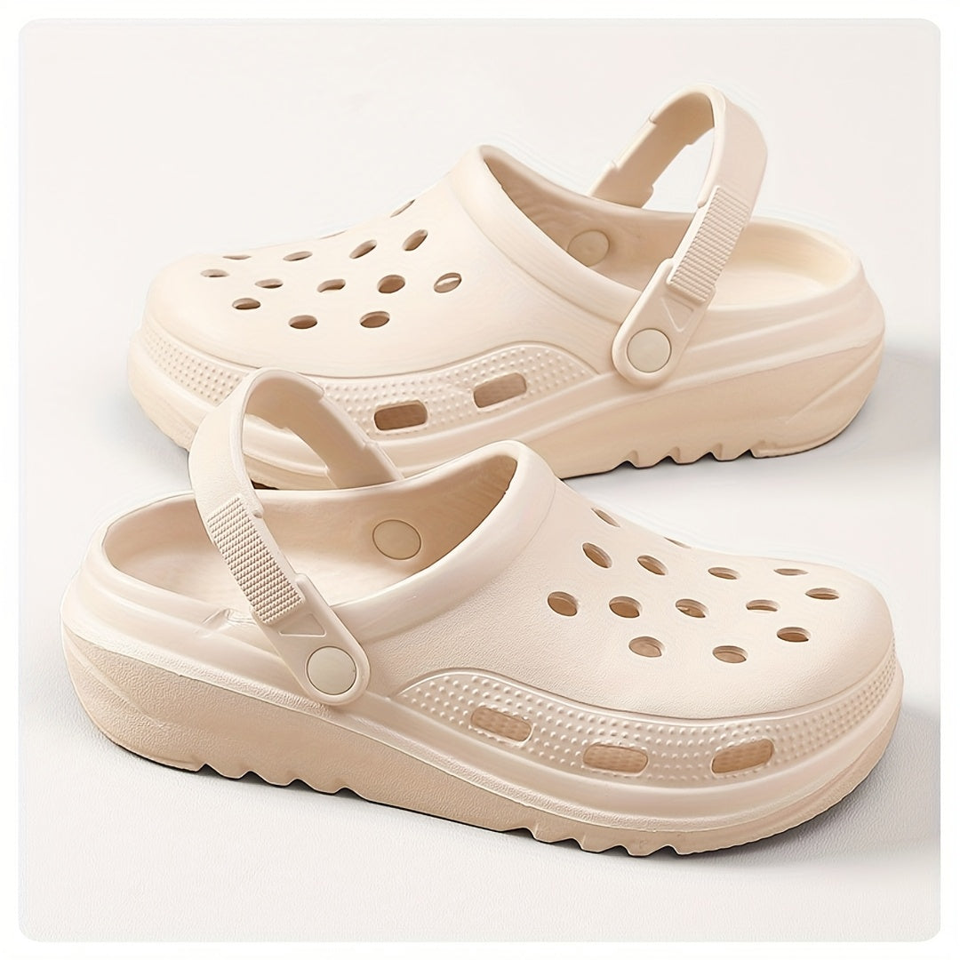 Women Black White Open-Toe Platform Sandals Adjustable Straps Casual Shoes