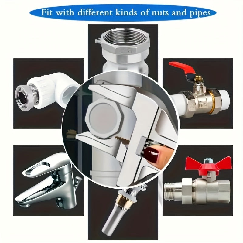 Multi-Functional Large Opening Adjustable Wrench for Plumbing and Maintenance