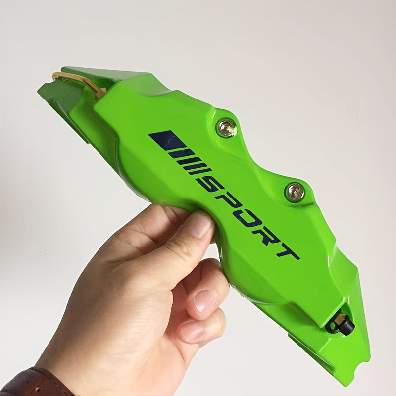 Universal ABS Plastic Brake Caliper Covers Set 2 Pcs Black Sport Logo