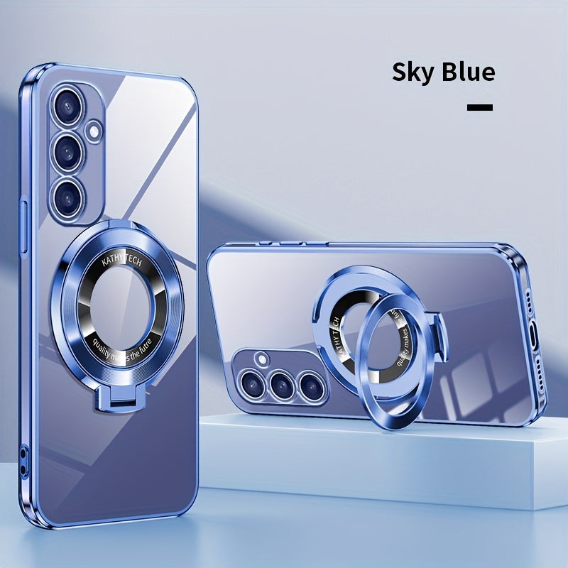 Electroplated Galaxy Phone Case with CD Holder Fall Protection Camera Guard for Samsung Galaxy Series