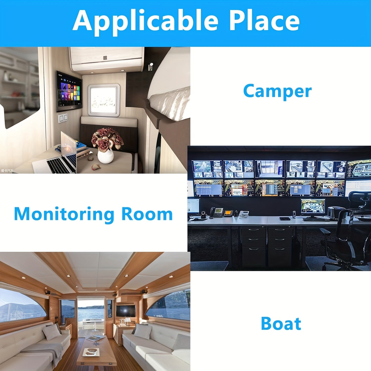 Low Profile Wall Mount for 14-24 Inch TVs and Monitors VESA Up to 100x100mm Holds 13.61kg for RV and Home Office