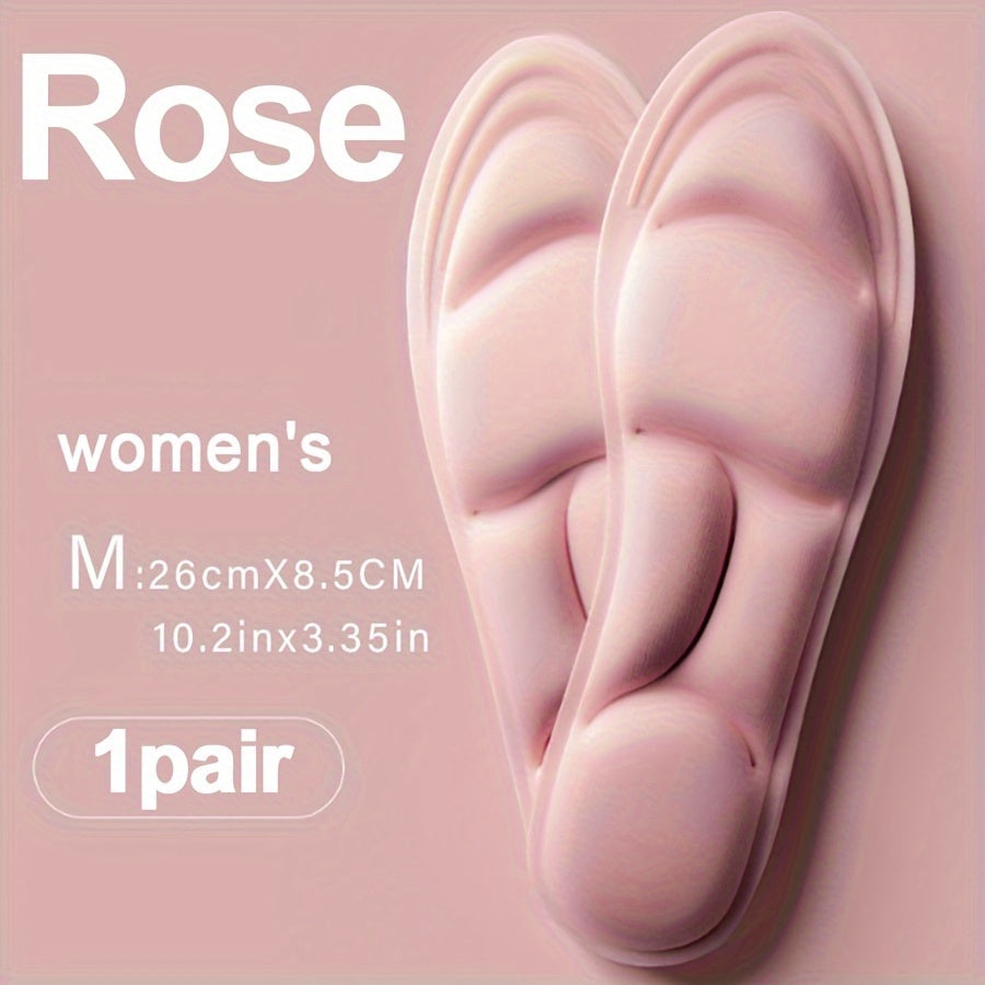 Unisex 5D Memory Foam Shoe Insoles, Breathable, Wear-Resistant, Adjustable