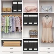 Black King Size Bed Sheet Organizer with Handle for Linen Closet