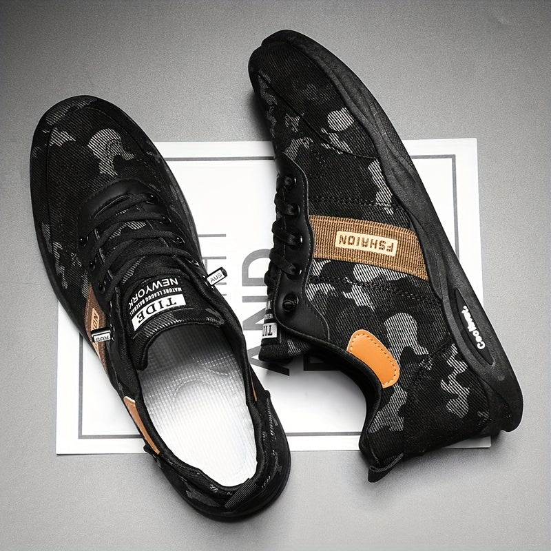 Men's Lightweight Camouflage Skateboard Sneakers for Spring and Summer