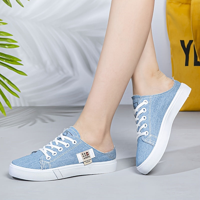 Women's Canvas Sneakers Low-Top Lightweight Casual Lace-Up All-Season Fabric