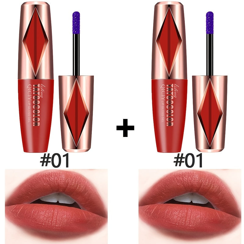 Brillo de labios de larga duración, resistente al agua, acabado natural, 5 colores para todo tipo de piel