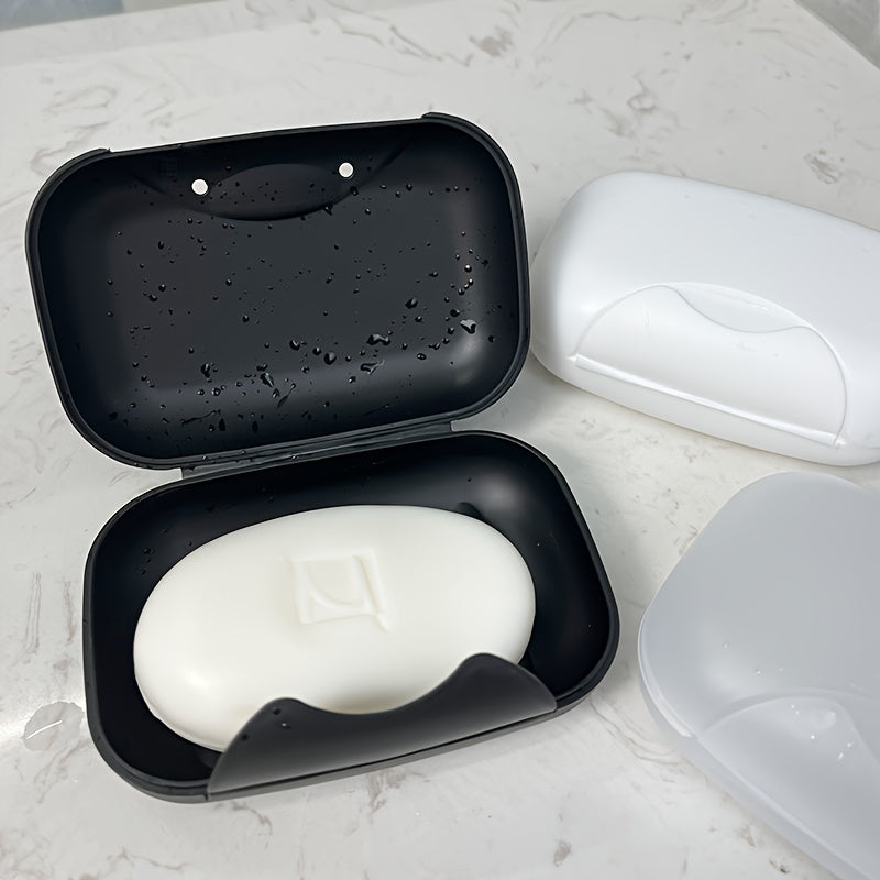 Plastic Soap Dish with Lid Travel-Friendly Bathroom Storage