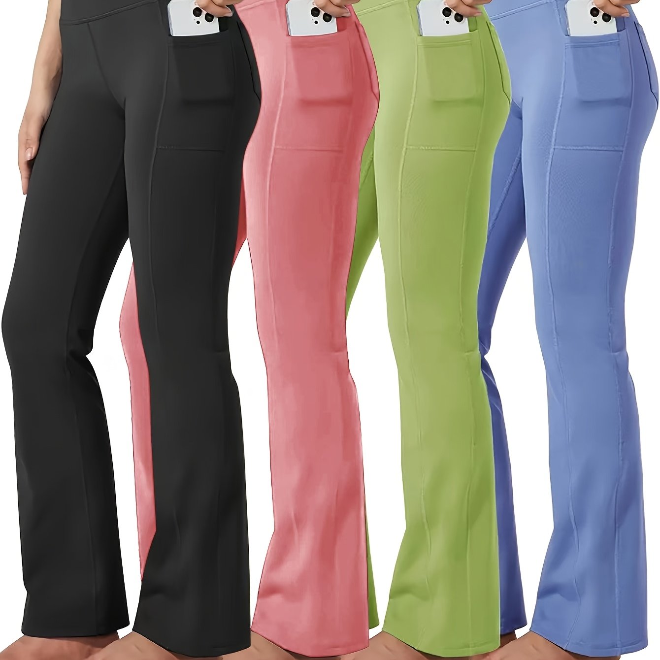 Plus Size Women's Yoga Pants with Phone Pocket Casual Sportswear