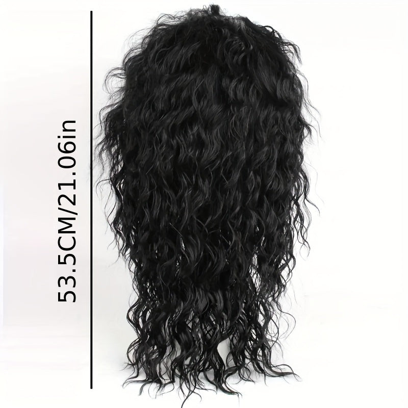 Men's Rocker Style Curly Wig Synthetic Fiber for Cosplay Parties Halloween