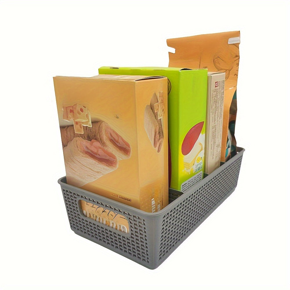 Multi-Purpose Woven Storage Box Set of 5 with Divider for Bathroom and Kitchen