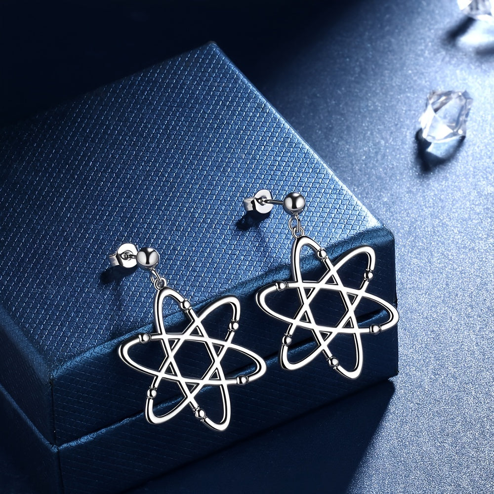 Science-Themed Dangle Earrings with Atom Design for Biology and Chemistry Enthusiasts