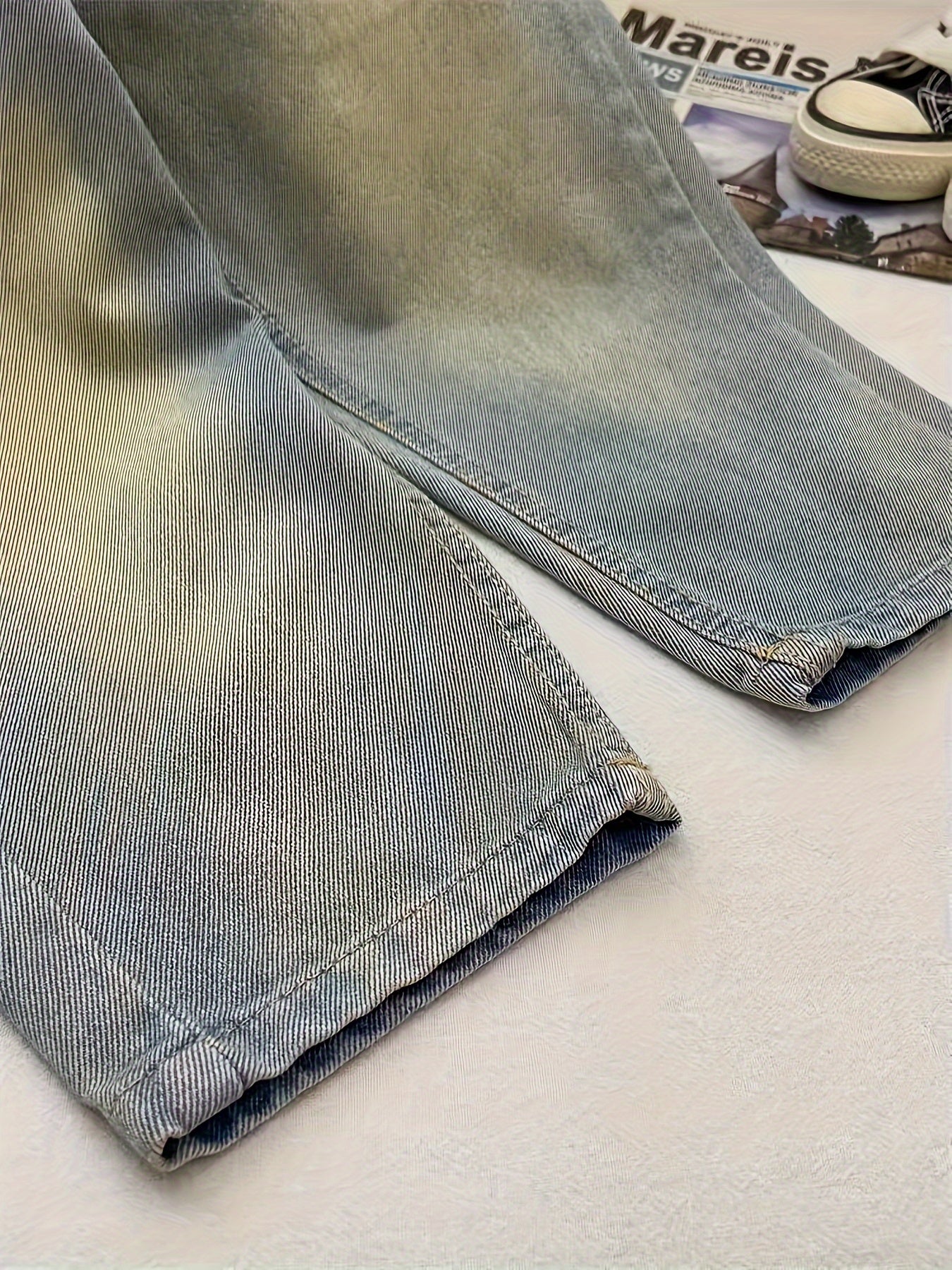 Джинсы для девочек из денима с мультяшным принтом, свободный крой, для весны и осени, повседневная одежда для детей