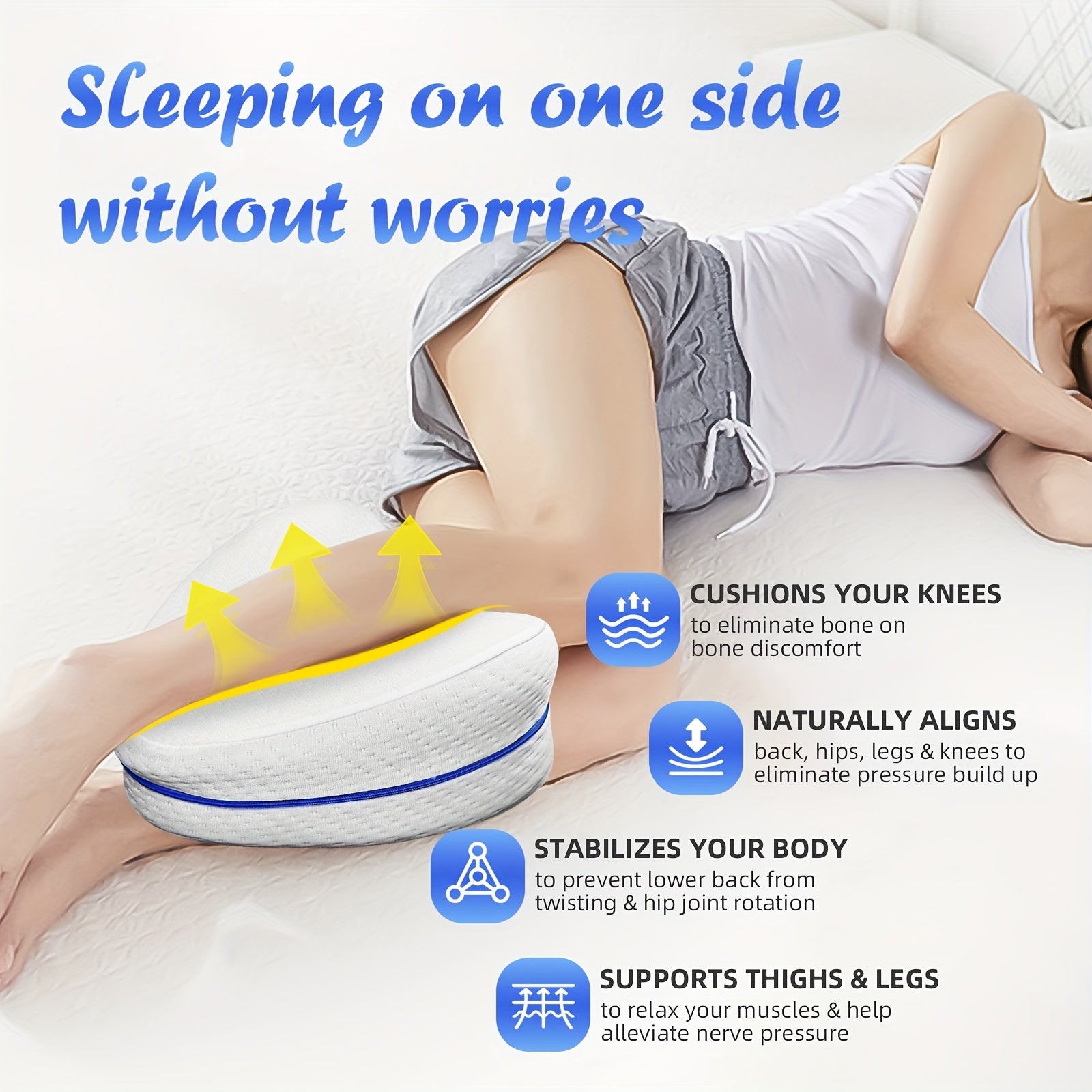 Leg Pillow Support for Back Hip Leg and Knee Relief Reduces Sciatica