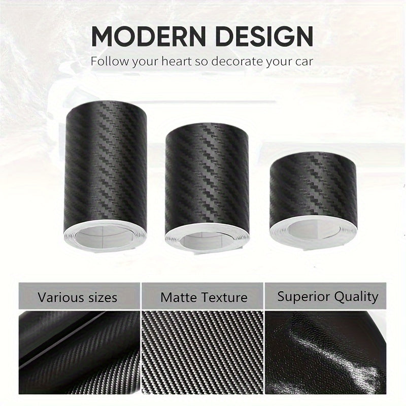 3D Carbon Fiber Vinyl Wrap for Car Protection Scratch Resistant Black