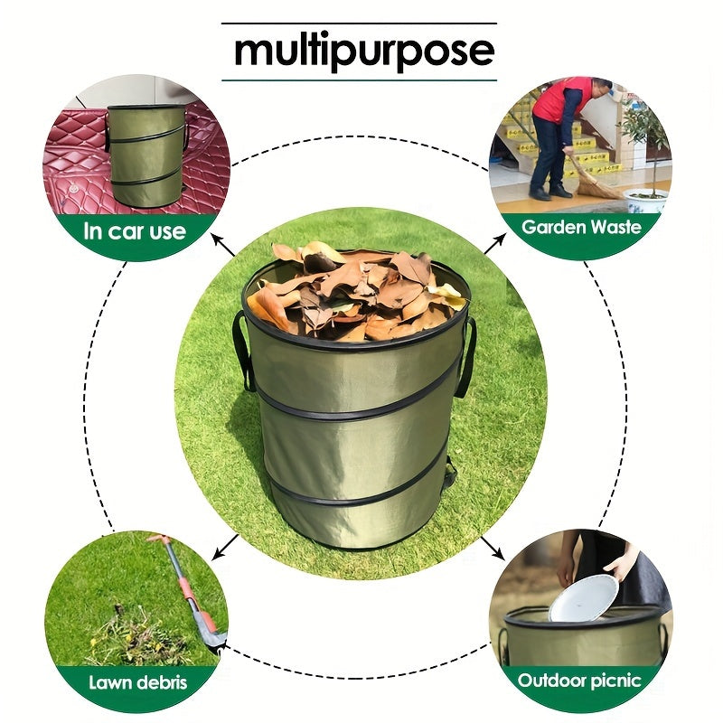 Портативный уличный складной мусорный бак с ручкой из водонепроницаемой ткани Oxford
