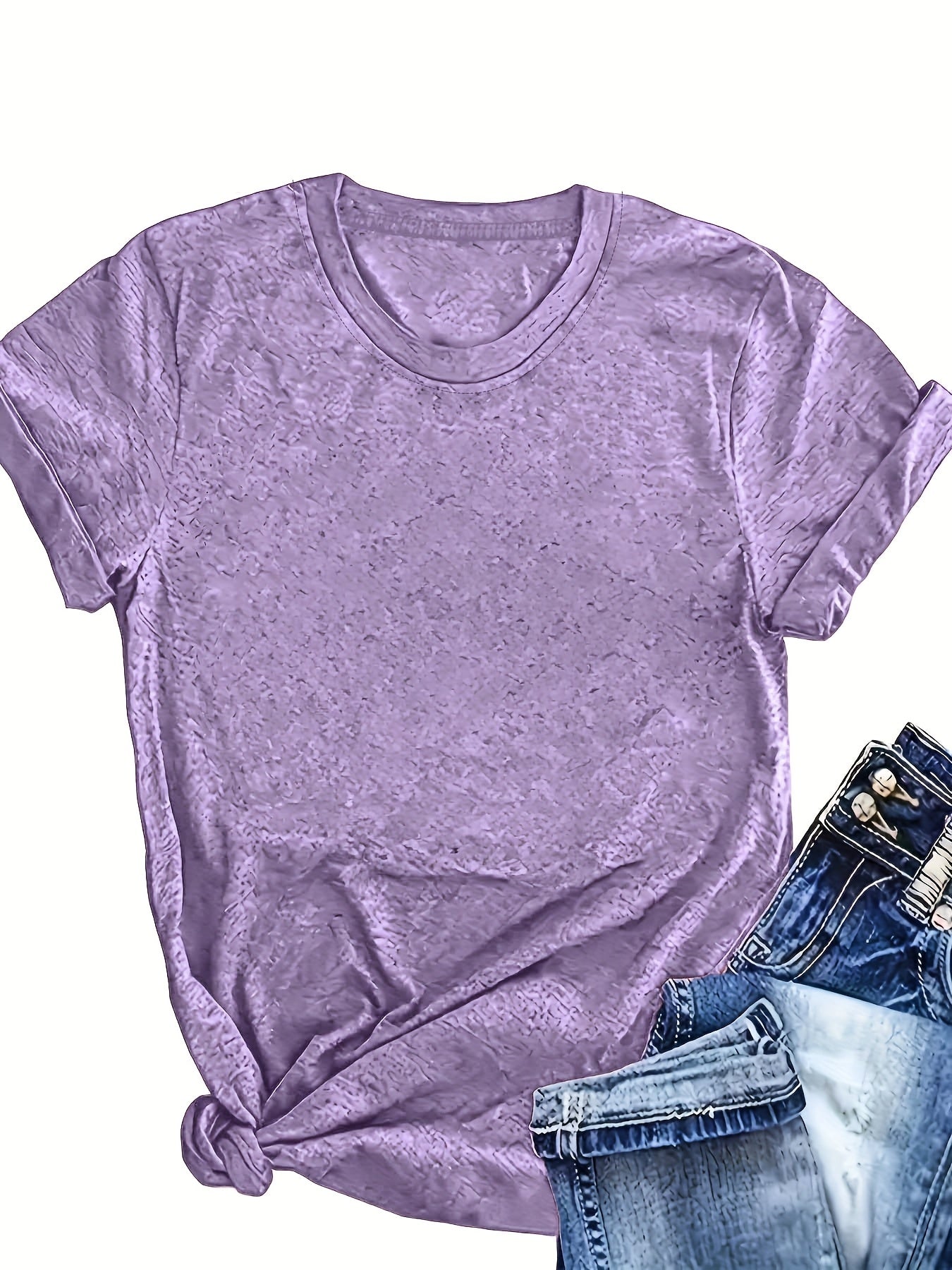 Women's Casual Short Sleeve T-Shirts Solid Color Pack Breathable Cotton