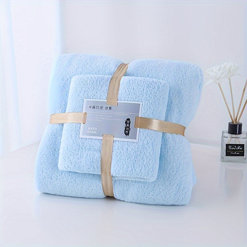 Absorbent Cotton Bath Towels Set for Bath and Showering