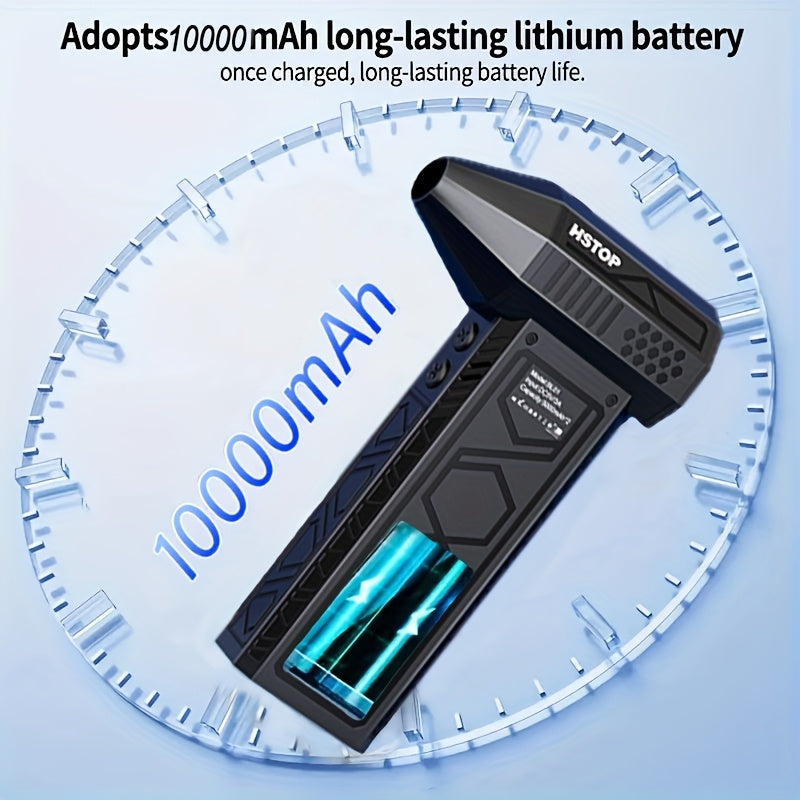 Handheld Electric Air Blower with Flashlight USB Rechargeable 4 Speed