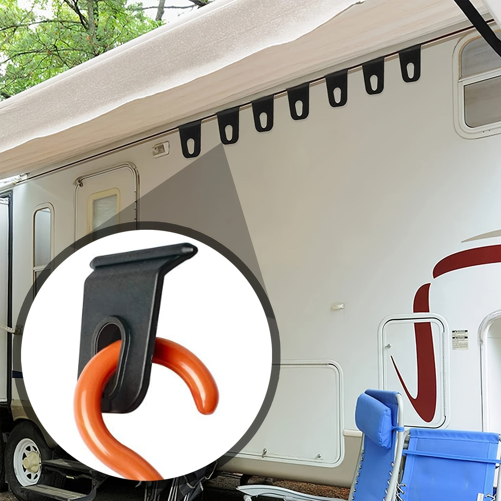 4Pcs 10Pcs RV Awning Hooks Ring Drying Rack Clips Plastic Outdoor