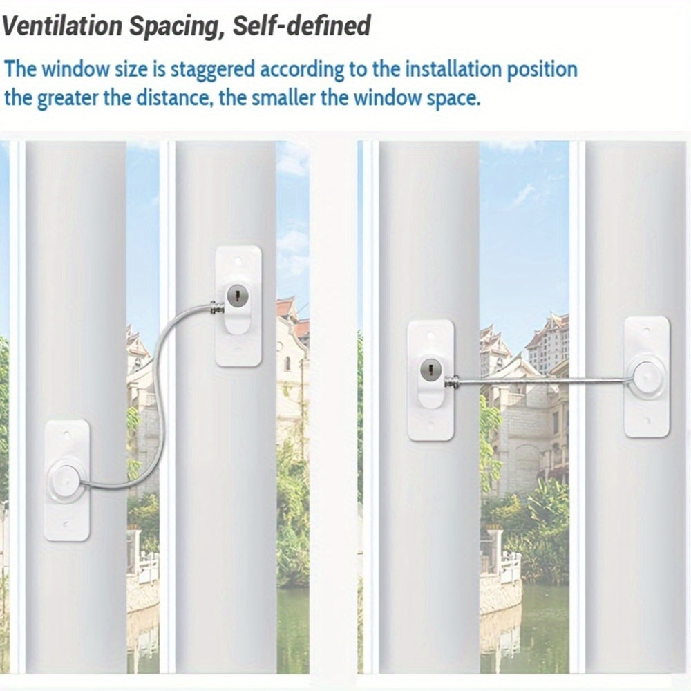 2-Pack UPVC Window Locks Set Childproof Security with Keys and Screws