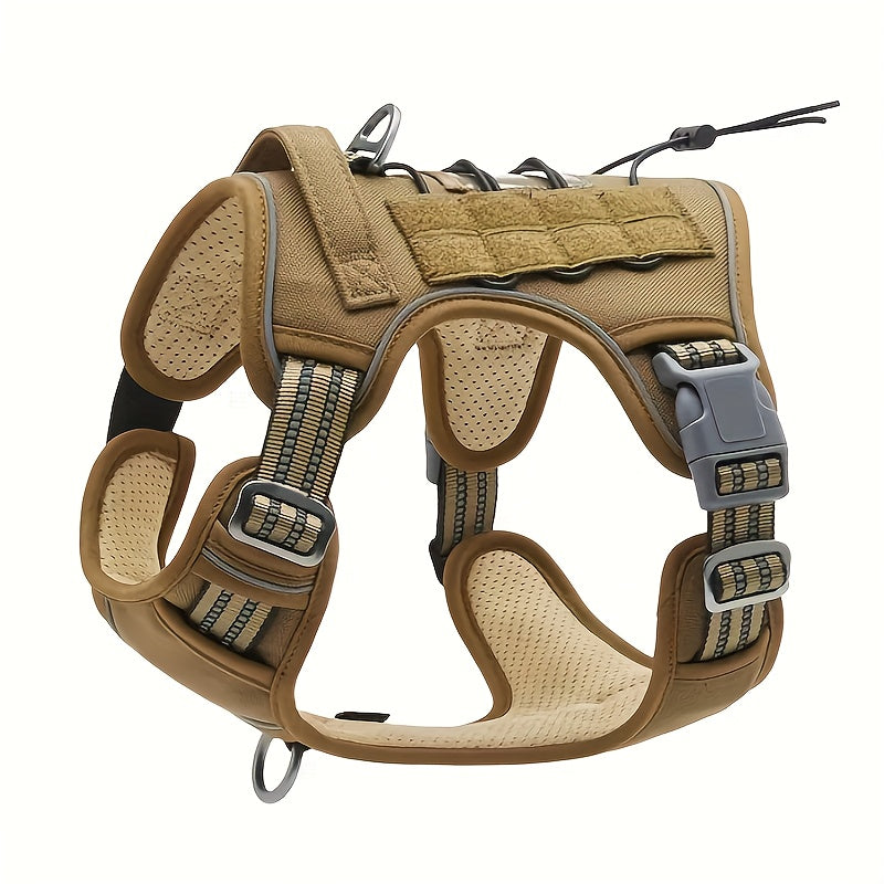 Adjustable Large Dog Harness Reflective Camouflage Polyester Training Control