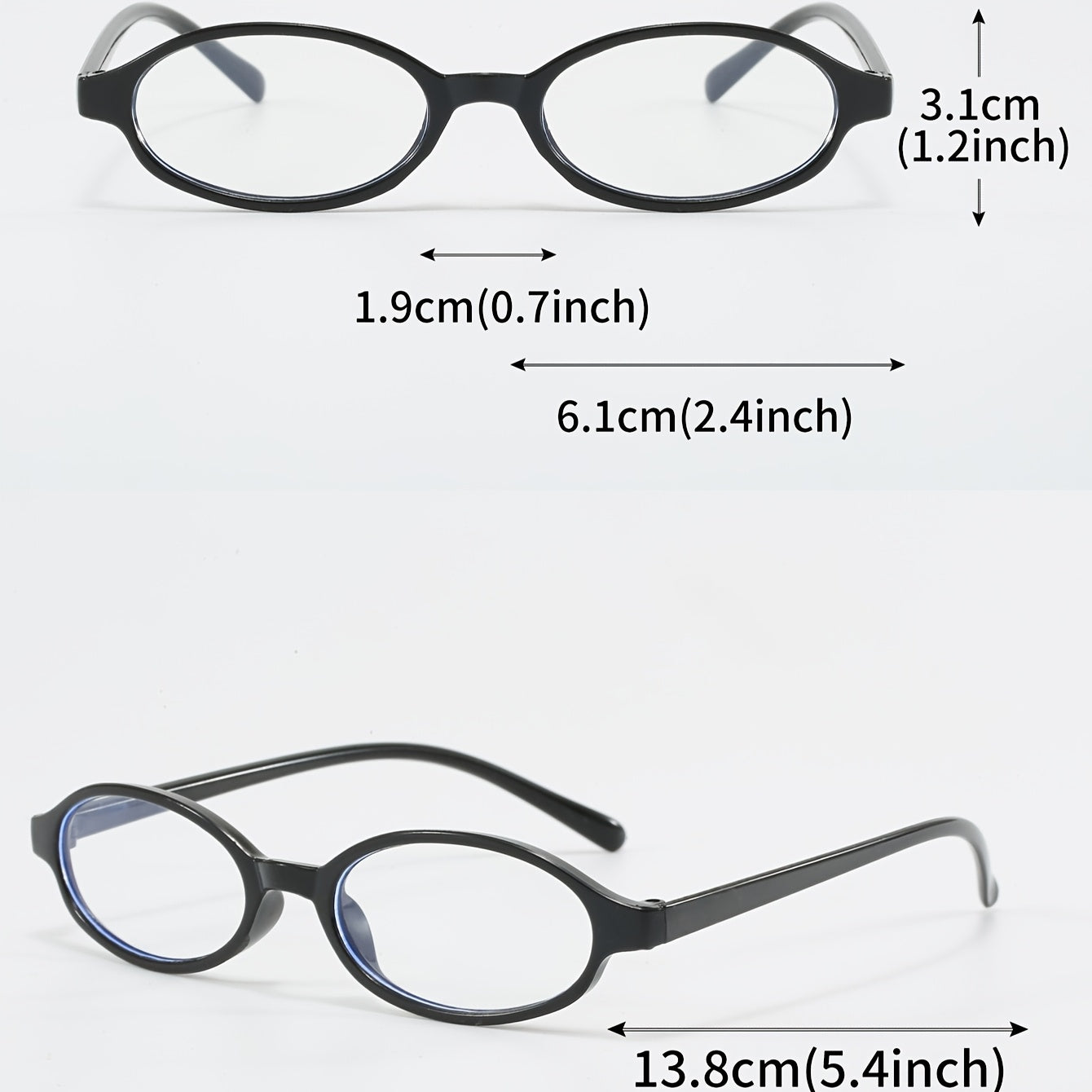 Women's Oval Clear Lens Glasses Polycarbonate Full Rim Transparent Gradient