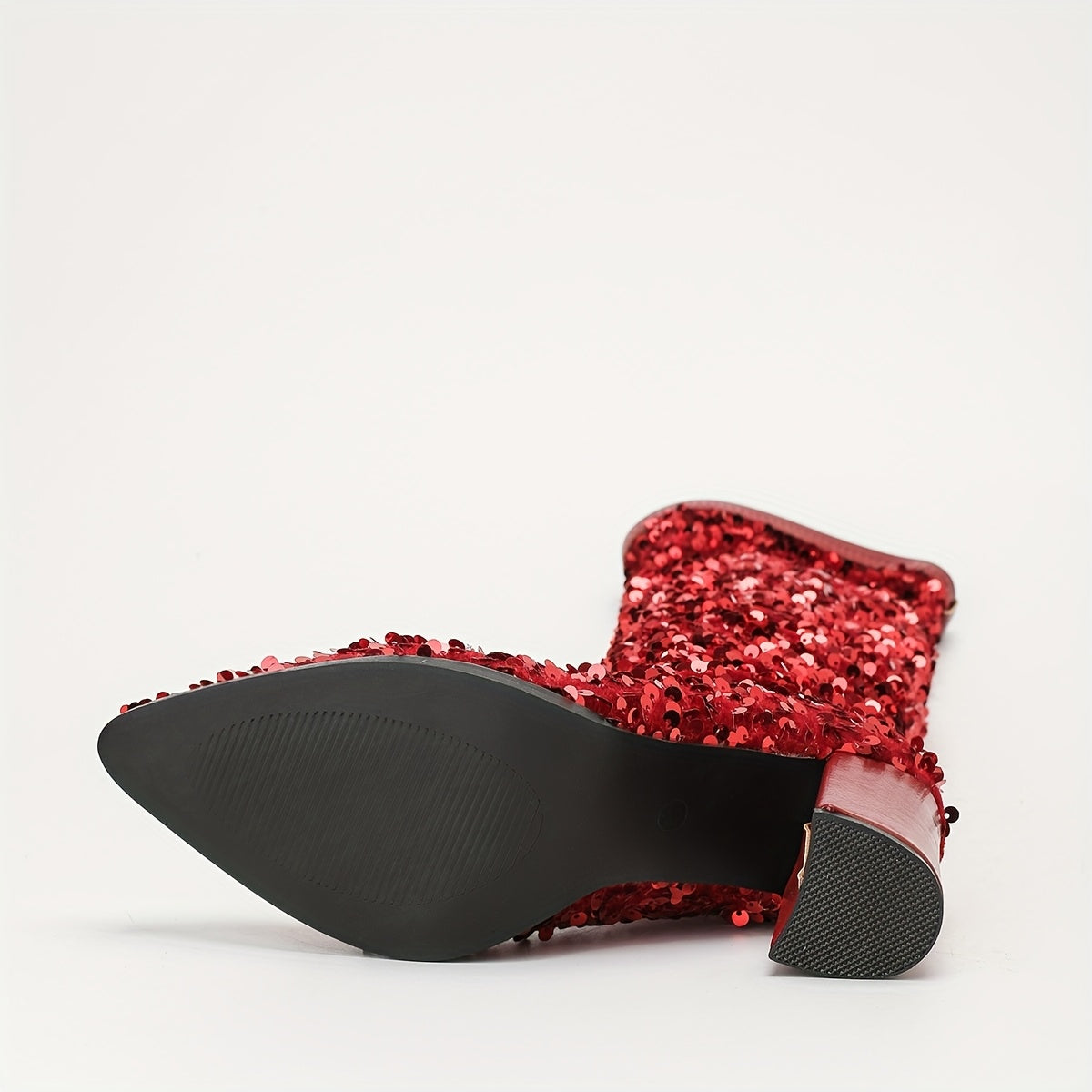 Women's Solid Color Block Heel Pointed Toe Slip-On Dress Shoes