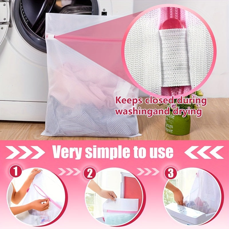 Juego de 6 bolsas de malla para ropa con cierre de cremallera en 3 tamaños para clasificar y lavado delicado