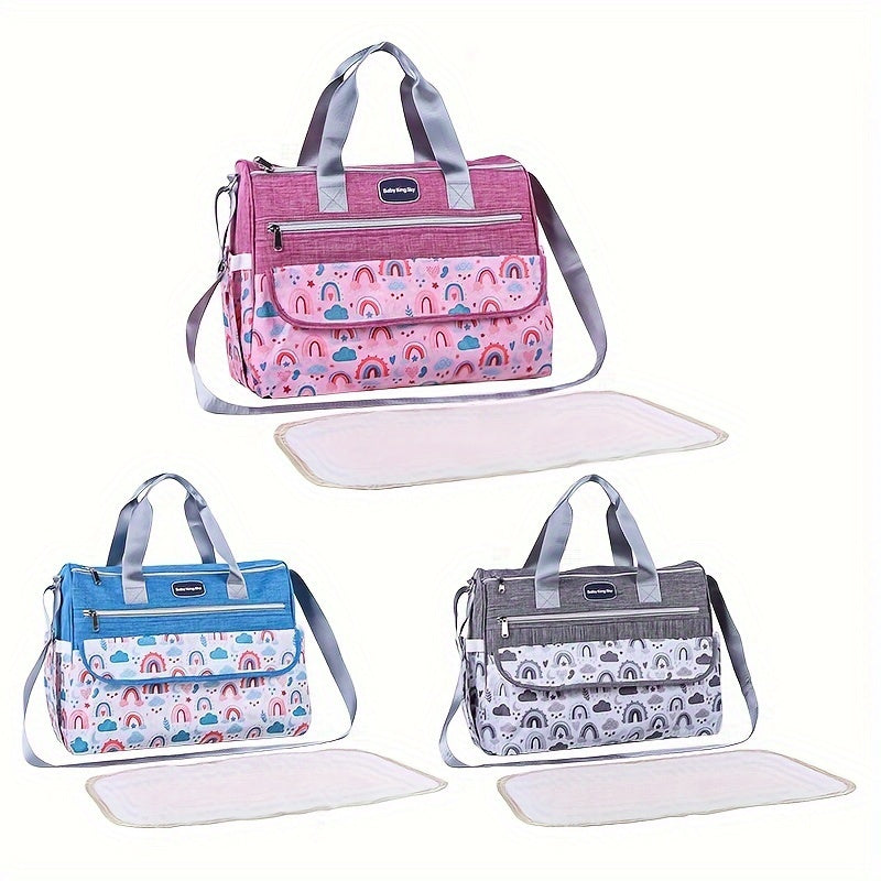 Cloud Print Shoulder Bag for Moms Large Capacity Versatile Crossbody Travel Diaper Bag
