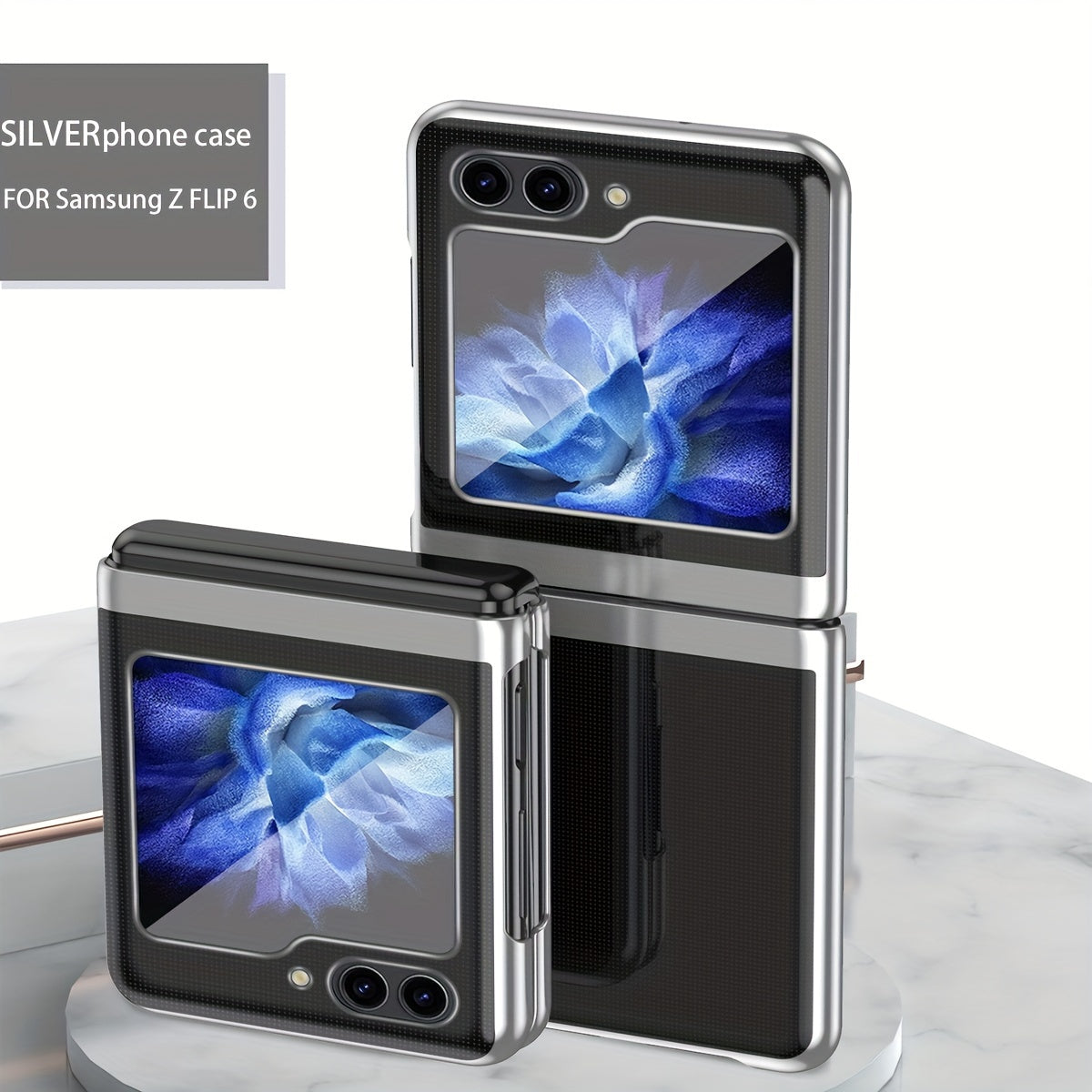 Electroplated Transparent Folding Phone Case for Samsung Galaxy Z Flip Series