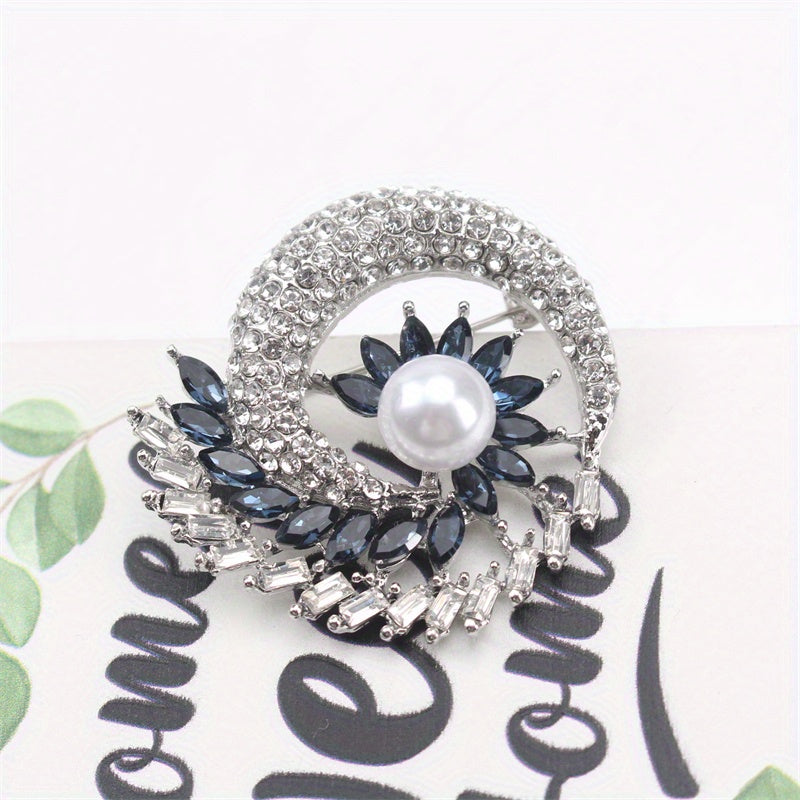 Vintage Rhinestone Enamel Brooch Pin for Women Elegant Jewelry Gift