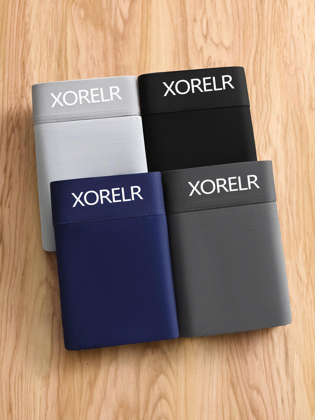 Men's 4-Pack Moisture-Wicking Breathable Boxer Briefs with Belt for Sports and Daily Wear