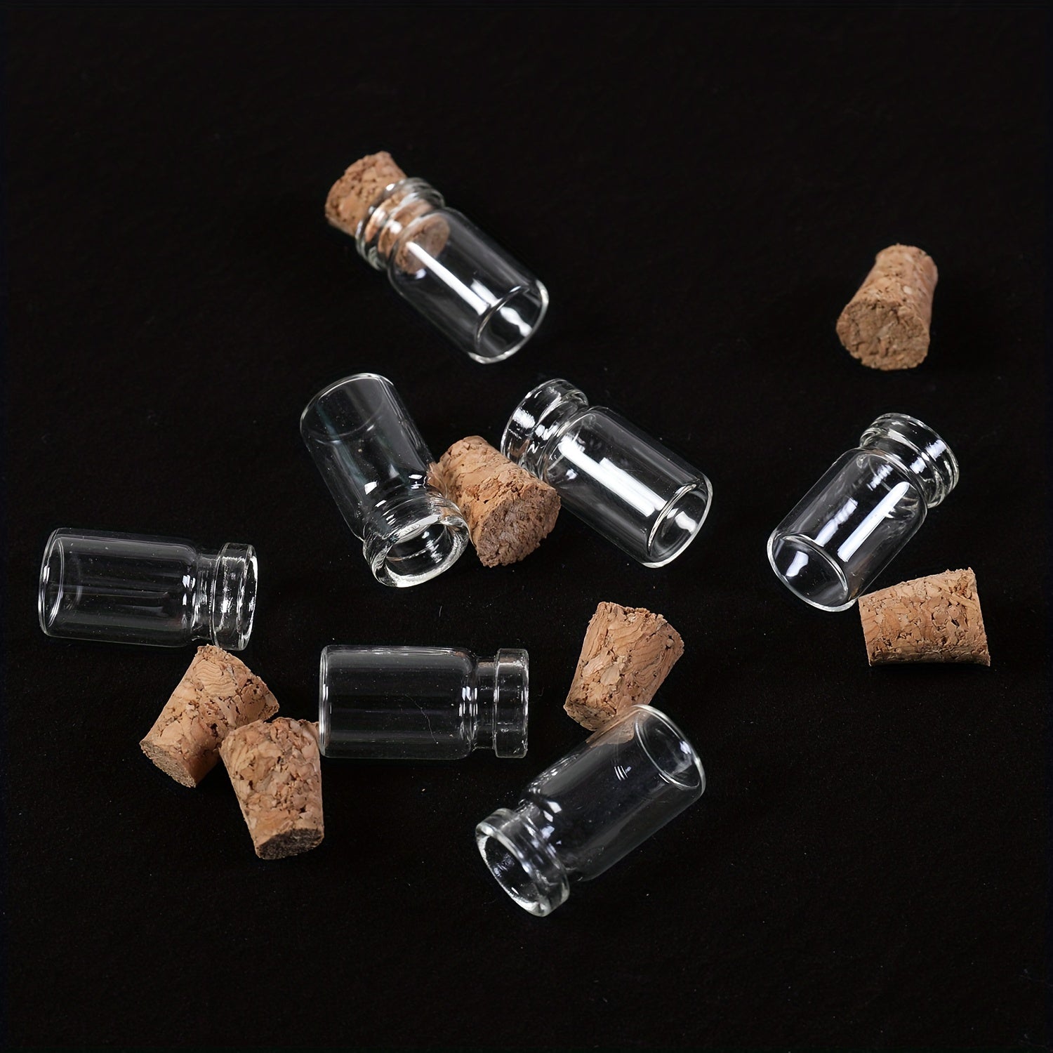 Mini Glass Jars 0.5ml for Nail Art Glitter Spices Reusable Corks Eye Screws