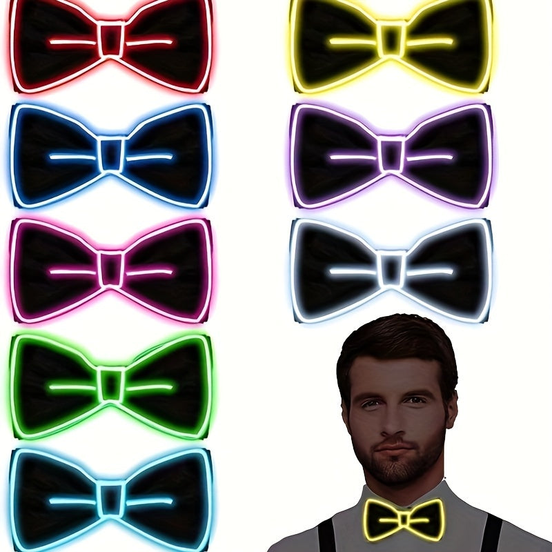 Halloween Glowing LED Neon Bow Tie for Parties Festivals and Celebrations