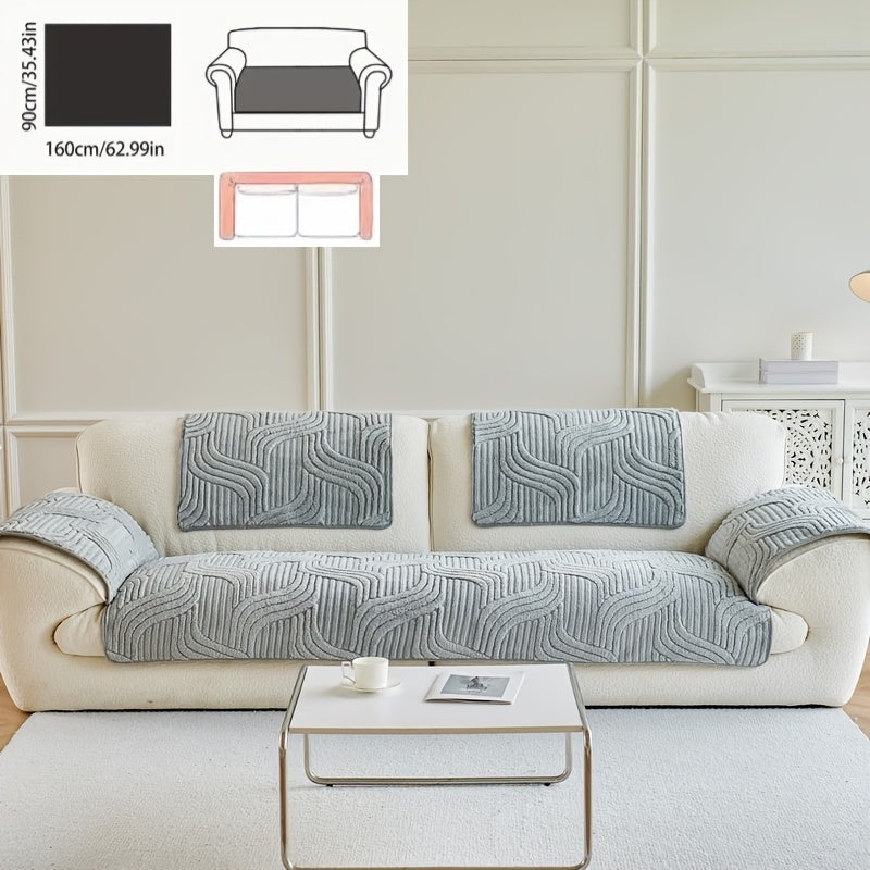 Klassik Stripe Divan qopqog'i, sirpanmaydigan, itga do'st polyester himoya, kreslo, divan, 3-4 o'rinli bo'lakli bo'lak