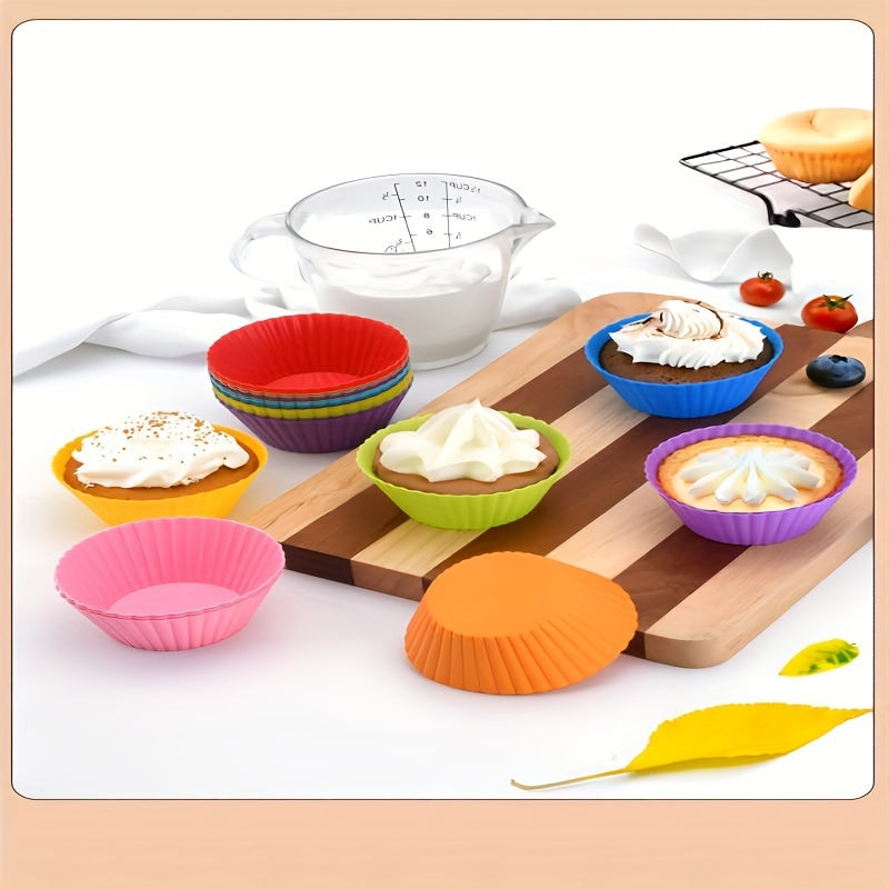 Silicone Cake Cups Set 6 Pieces High Temp Resistant Muffin Pudding Tarts