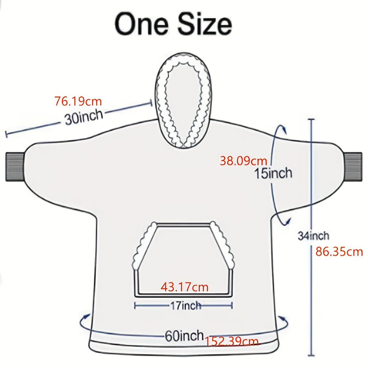 Adult Hooded Blanket with Sleeves Fleece Wearable Blanket Cozy and Comfortable