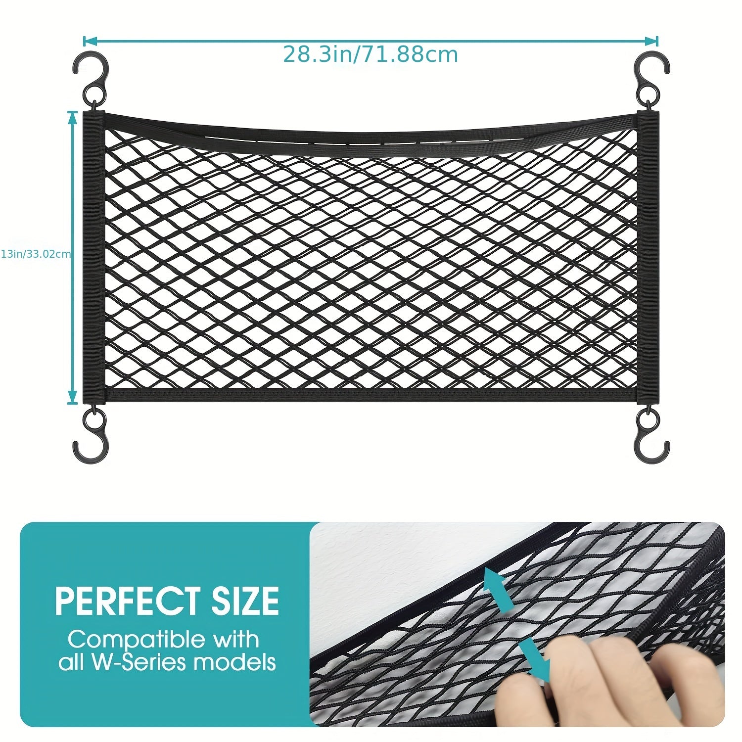 Universal Fit Stroller Wagon Cargo Net with Organizer for Large Storage