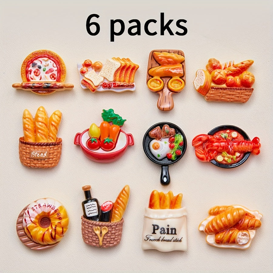 Juego de 6 asas decorativas de resina en miniatura para cocina, ideales para manualidades DIY