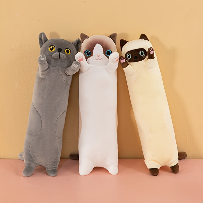 Cuddly Long Cat Plush Toy Pillow Cushion Soft Toy for Kids and Adults
