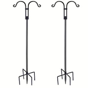 Outdoor Double Hook for Bird Feeders Plants Lanterns Metal Garden Pole with 5-Claw Base