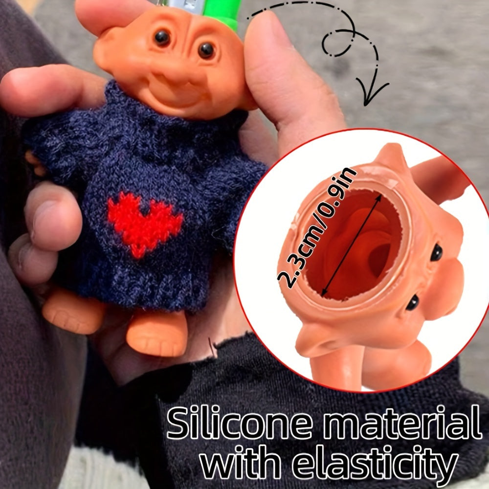 Unisex Silicone Doll Lighter Holder Cute Rubber Bracket with Buckle