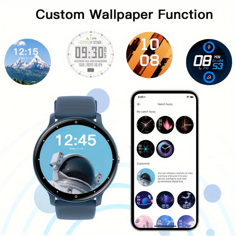 Smart Watch with Call Function Wireless 5.2 TFT Display Silicone Strap Multi-Sport Weather Forecast