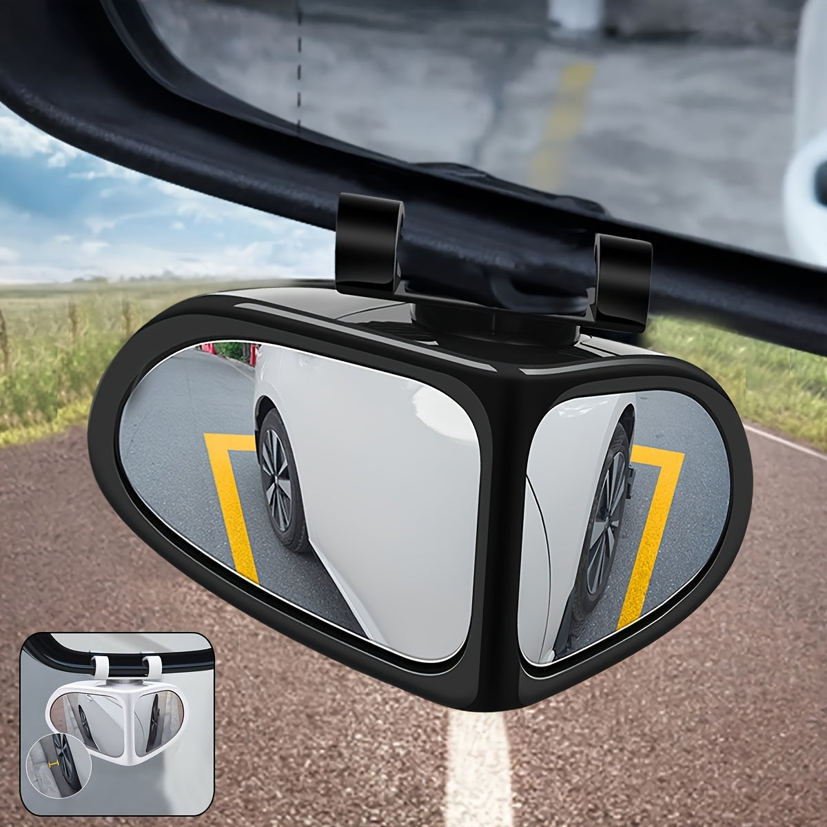 2-Pack Adjustable Blind Spot Mirrors for Cars SUVs Trucks Wide Angle HD Clear Glass