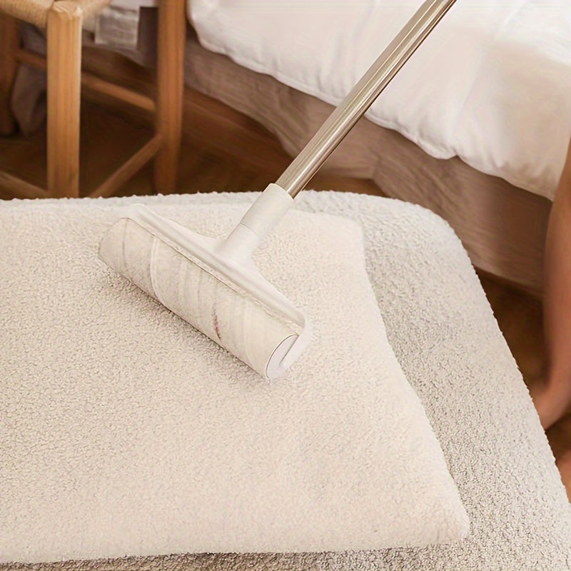 Telescopic Long Rod Dust Brush Set with Paper Rolls and Dust Cover