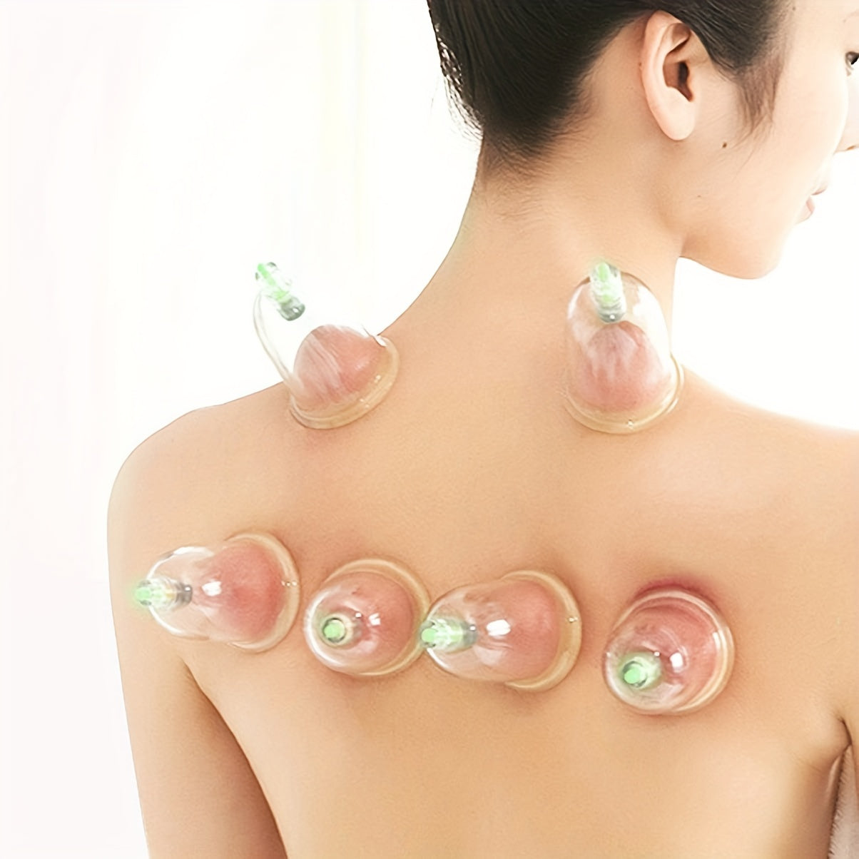 12-Piece Plastic Cupping Therapy Set with Pump and 6 Jar Shapes for Massage
